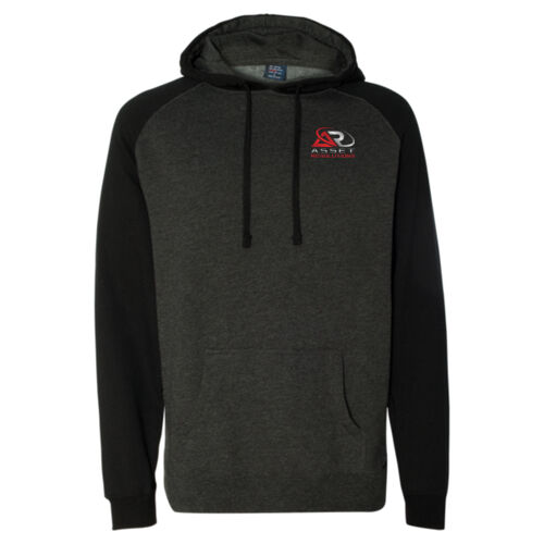 Raglan Hooded Pullover - Red/Grey Thumbnail