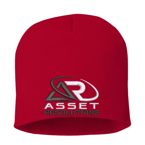 8 Inch Knit Beanie - Black/White Thumbnail