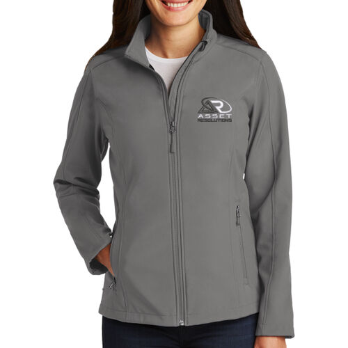 Ladies Core Soft Shell Jacket - Black/White Thumbnail