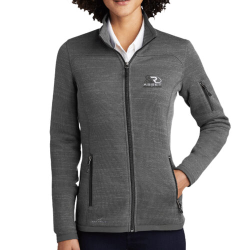 ® Ladies Sweater Fleece Full Zip - Black/White Thumbnail