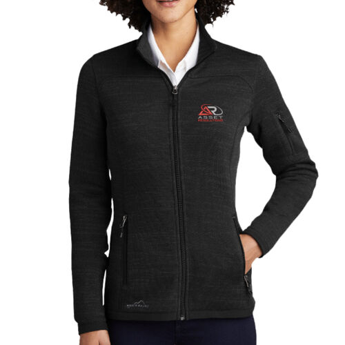 ® Ladies Sweater Fleece Full Zip - Red/Grey Thumbnail