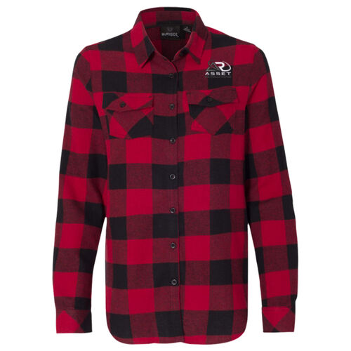 Women's Yarn-Dyed Long Sleeve Flannel Shirt - Black/White Thumbnail